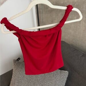 Elegant Red Off-Shoulder Top